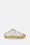 Golden Goose Snakers Super Star Leather Sabot White And Taupe In White