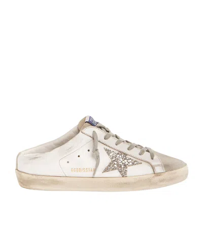Golden Goose Super-star Sabot Lace-up Low-cut Sneakers In White/oth
