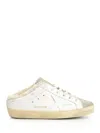 Golden Goose Snakers Super Star Leather Sabot White And Taupe In White