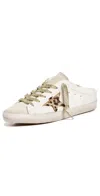 Golden Goose 20mm Super-star Leather Sabot Sneakers In White/beige/brown And Black