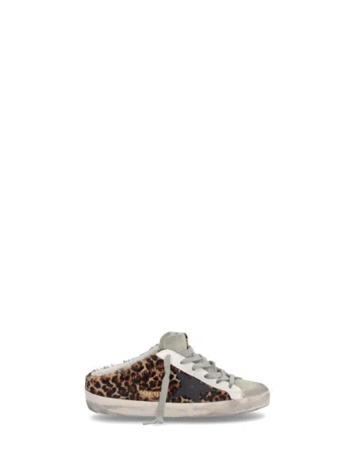 Golden Goose Womens Dk.brn Com Superstar Sabot 80189 Leather Trainers In Beige Brown Leo/ice/black