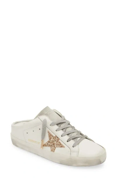 Golden Goose Super-star Sabot Mule Sneaker In White/gold