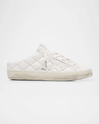 Golden Goose Super-star Sabot Pearly Quilted Leather Mule Sneakers In White