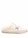 Golden Goose Super-star Sabot Shearling Upper Glitter Star In Animal Print