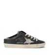 Golden Goose Super-star Sabot Distressed Shearling-lined Leather Slip-on Sneakers In Multi