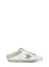 Golden Goose Superstar Sabot Shearling-trimmed Leather Sneakers In White