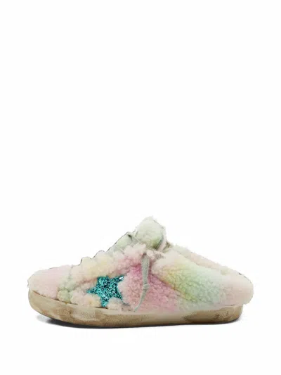 Pre-owned Golden Goose Super Star Shearling Mule Sneakers In Neutrals