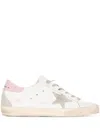 Golden Goose Super-star Sneakers In Nappa Leather With Suede Star And Pink Leather Heel Tab Shoes In Multi