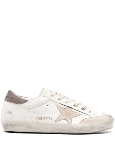Golden Goose Super Star Sneakers In 11704 White/beige/light Brown