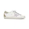 Golden Goose Deluxe Brand Premium White Leather Sneakers With Glitter Accents