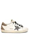 Golden Goose Women 'superstar' White Low Top Sneakers With Glitters In Used Effect Leather Woman In Neutral