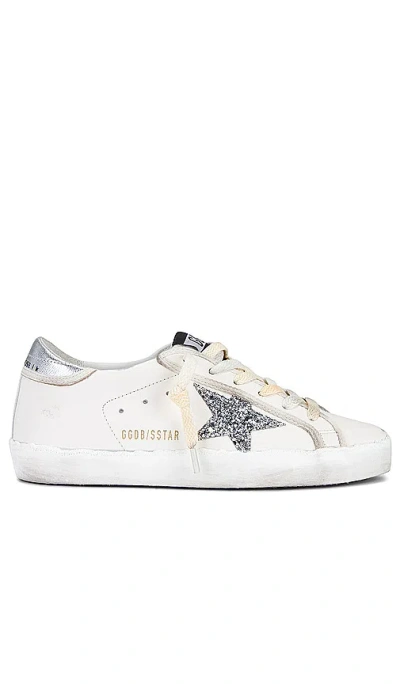 Golden Goose Super Star Sneaker In White,silver