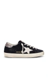Golden Goose Super Star Suede Leather Sneakers In Blue  White  & Silver