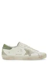 Golden Goose Star Perforated Contrast Heel Sneakers In Green