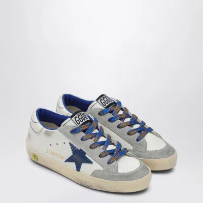 Golden Goose Super Star Sneaker In Blue Leather And Ice Suede In Multi