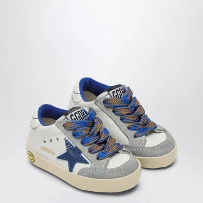Golden Goose Super-star Sneaker In Blue Leather And Ice Suede