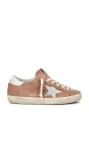 Golden Goose Super-star Suede Sneakers In Pink  Silver  & White