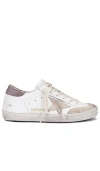 Golden Goose Super Star Sneaker In White  Beige  & Light Brown