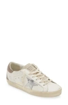 Golden Goose Hi Star Leather Sneakers In White/ Silver