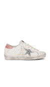 Golden Goose Deluxe Brand Woman Multicolor Leather Super Star Classic Sneakers In White  Silver  & Pink