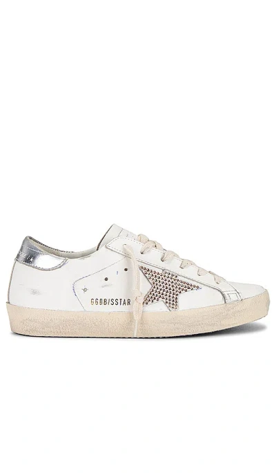 Golden Goose Super Star Trainer In White  Silver  & Platinum