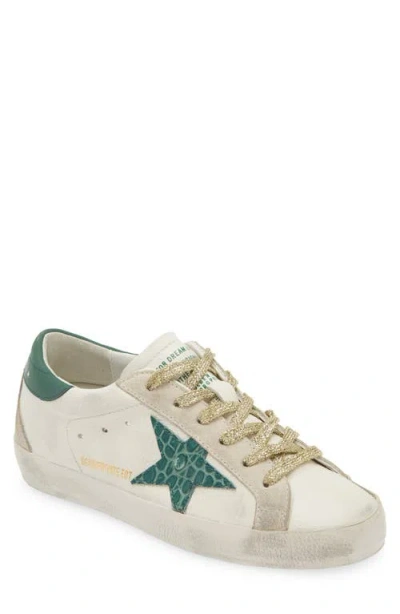 Golden Goose Super-star Sneaker In White/dark Green