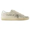 Golden Goose Superstar Sneakers In White Suede And Leather In White