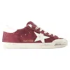 Golden Goose Super Star Sneakers In Bordeaux Glitter In Red