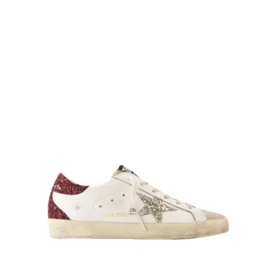 Golden Goose Superstar Glitter Leather Low-top Sneakers In White