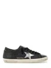 Golden Goose Super-star In Black Leather With White Leather Star And Heel Tab