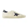 Golden Goose White Lace Up Leather Sneakers In White