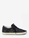 Golden Goose Super-star Black Low Trainer With Rhinestones
