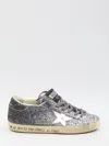 Golden Goose Super-star Classic With List Glitter Upper Toe Tongue And Heel Laminated Star Sneakers Grey In Gray