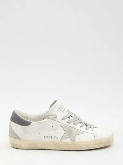 Golden Goose Men Super Star Leather Upper And Heel Suede Star And Spur In White