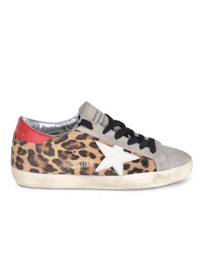 Golden Goose Superstar Sneakers In Leopardprint Pony Hair In Multi