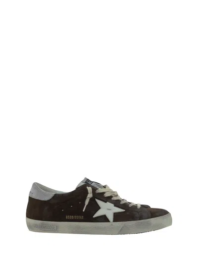 Golden Goose Super-star Suede Trainers In Brown/white