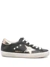 Golden Goose Leather Distressed Sneakers Metallic Panels In Black