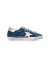 Golden Goose Super-star Suede Upper And Toe Foam Tongue Leather Star Laminated Heel Sneakers Blue In Blue
