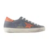 Golden Goose Super Star Nabuk Upper Toe And Tong In Blue