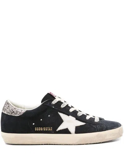 Golden Goose Super Star Suede Leather Sneakers In Black