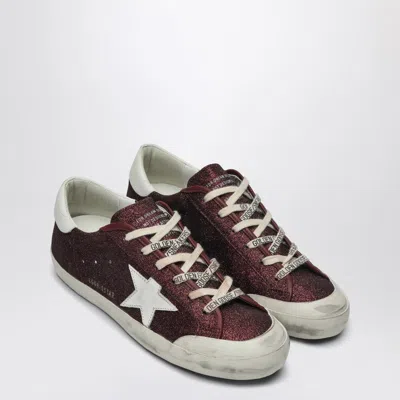 GOLDEN GOOSE GOLDEN GOOSE SUPER STAR SNEAKERS IN BORDEAUX GLITTER WOMEN