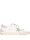 Golden Goose Super-star Sneakers In Nappa Leather With Suede Star And Pink Leather Heel Tab Shoes In Multi