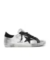 Golden Goose Super-star Sneakers In Silver Leather With Contrasting Inserts In White
