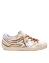 Golden Goose Super-star Distressed Metallic Leather And Suede-trimmed Zebra-print Calf Hair Sneakers In Black
