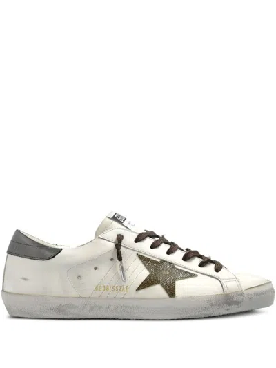 Golden Goose 'super-star' Sneakers In White And Grey