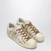 Golden Goose Super-star Sneakers In Zebra Pony Hair In White