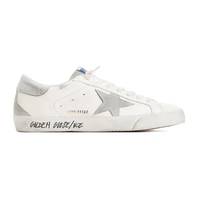 Golden Goose Super-star Nappa Upper Nabuk Star Suede Tongue Heel And Spur In White