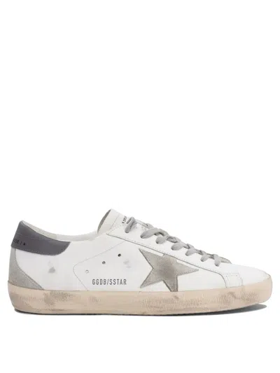 Golden Goose Men Super Star Leather Upper And Heel Suede Star And Spur In White