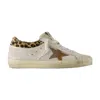Golden Goose Super Star Calf Hair And Suede-trimmed Distressed Leather Sneakers In Multi