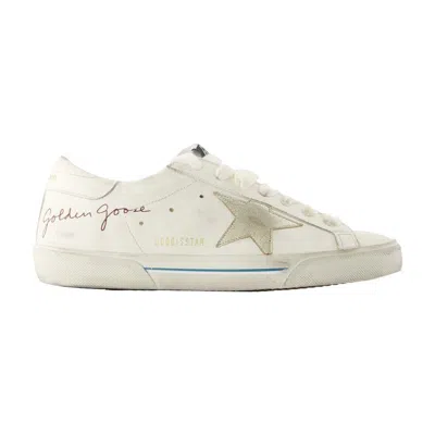 Golden Goose Super-star Nappa Leather Sneakers With Laminated Leather Star In Animal Print